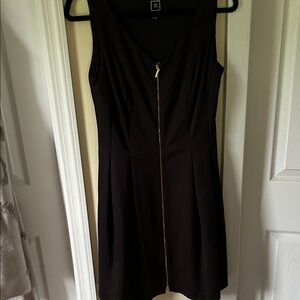 Elegant Black Mini Dress with Gold Accent